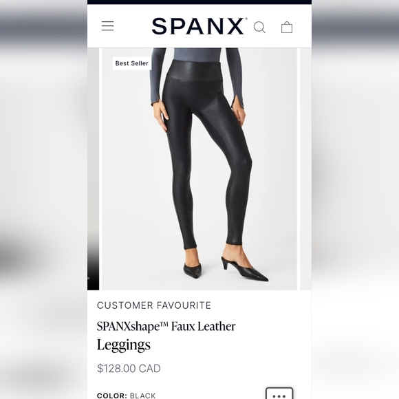 Spanx NWOT  faux ‘leather’  shiny stretch leggings, XL fit M/L - Picture 13 of 15